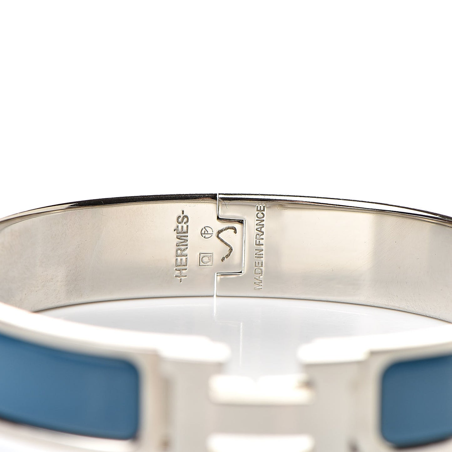 Enamel Narrow Clic Clac H Bracelet GM Bleu Indien