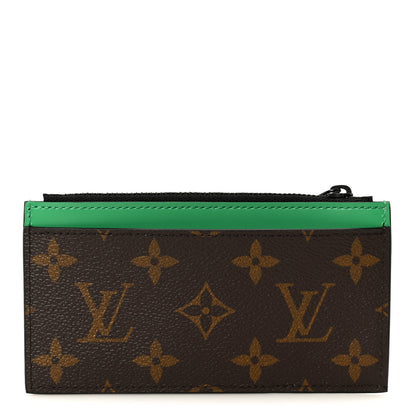 Louis Vuitton Monogram Calfskin Coin Card Holder Minty Green 1 of 8