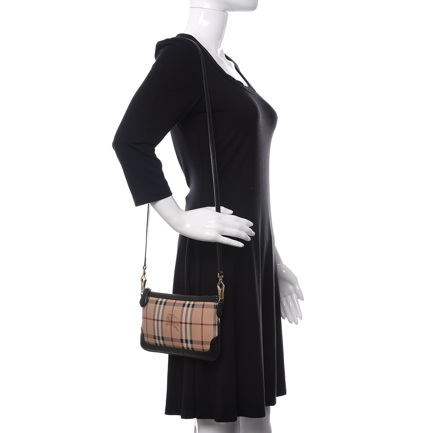 Haymarket Check Small Peyton Crossbody Clutch Bag Black