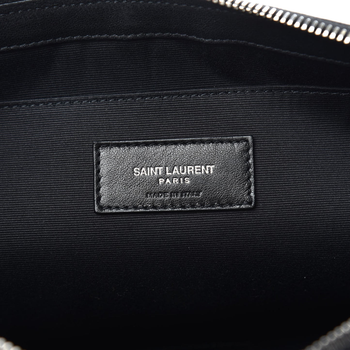 Linen Canvas Rive Gouche Zipped Pouch Black