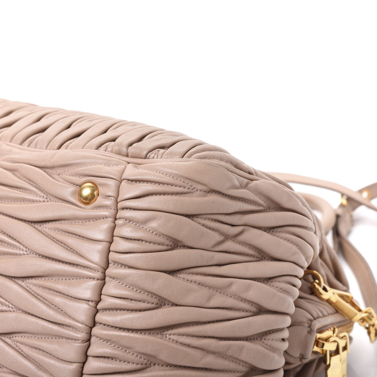 Nappa Matelasse Top Handle Bag Cammeo