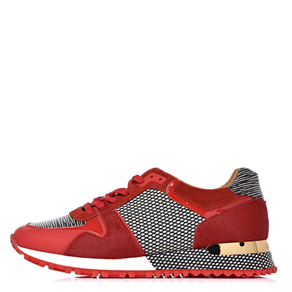 Louis Vuitton Epi Calfskin Textile Run Away Sneakers 37 Rouge 1 of 8