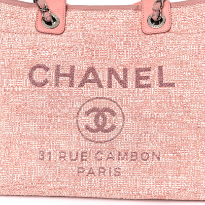 Chanel Straw Lurex Large Deauville Tote Pink 8 of 21