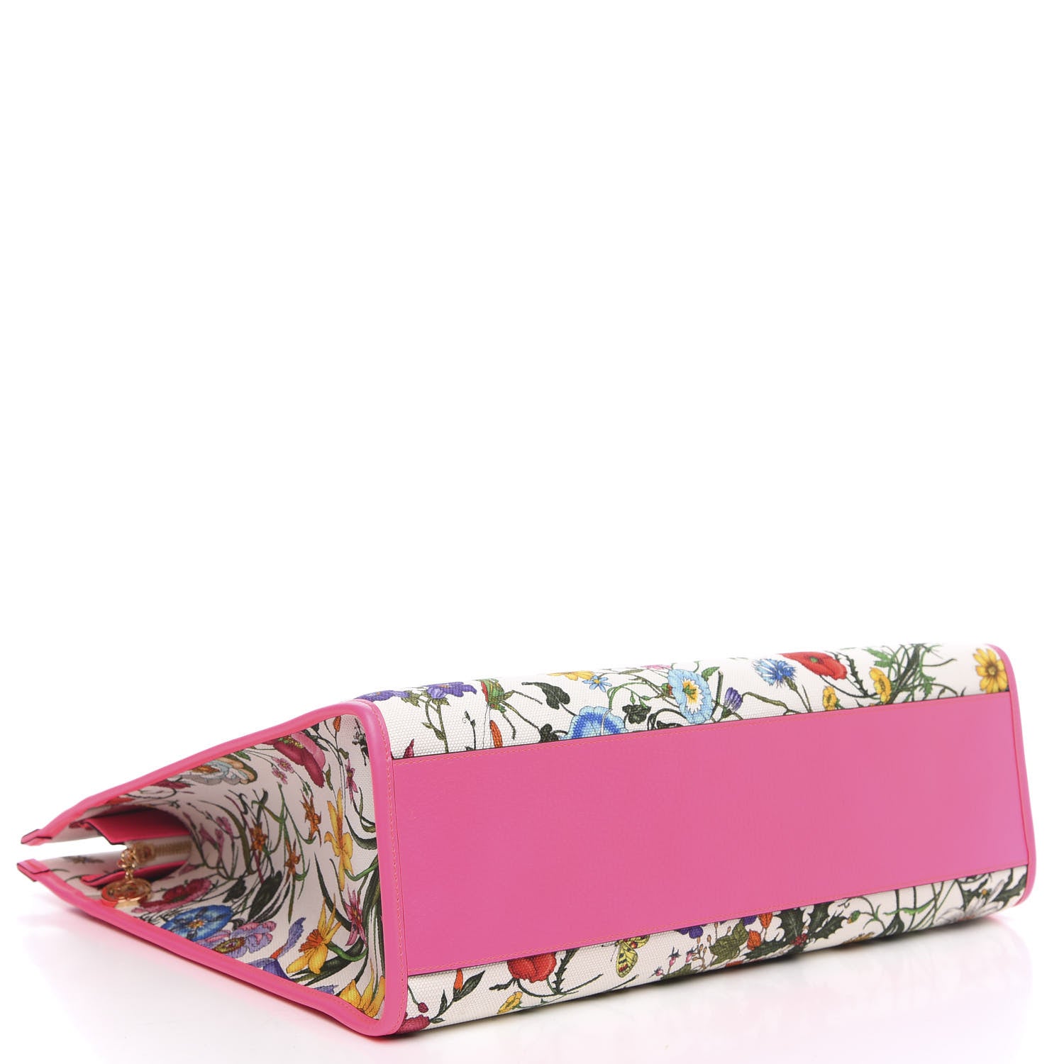 Gucci Canvas Large Flora Tote Pink Multicolor Fuchsia 4 of 9