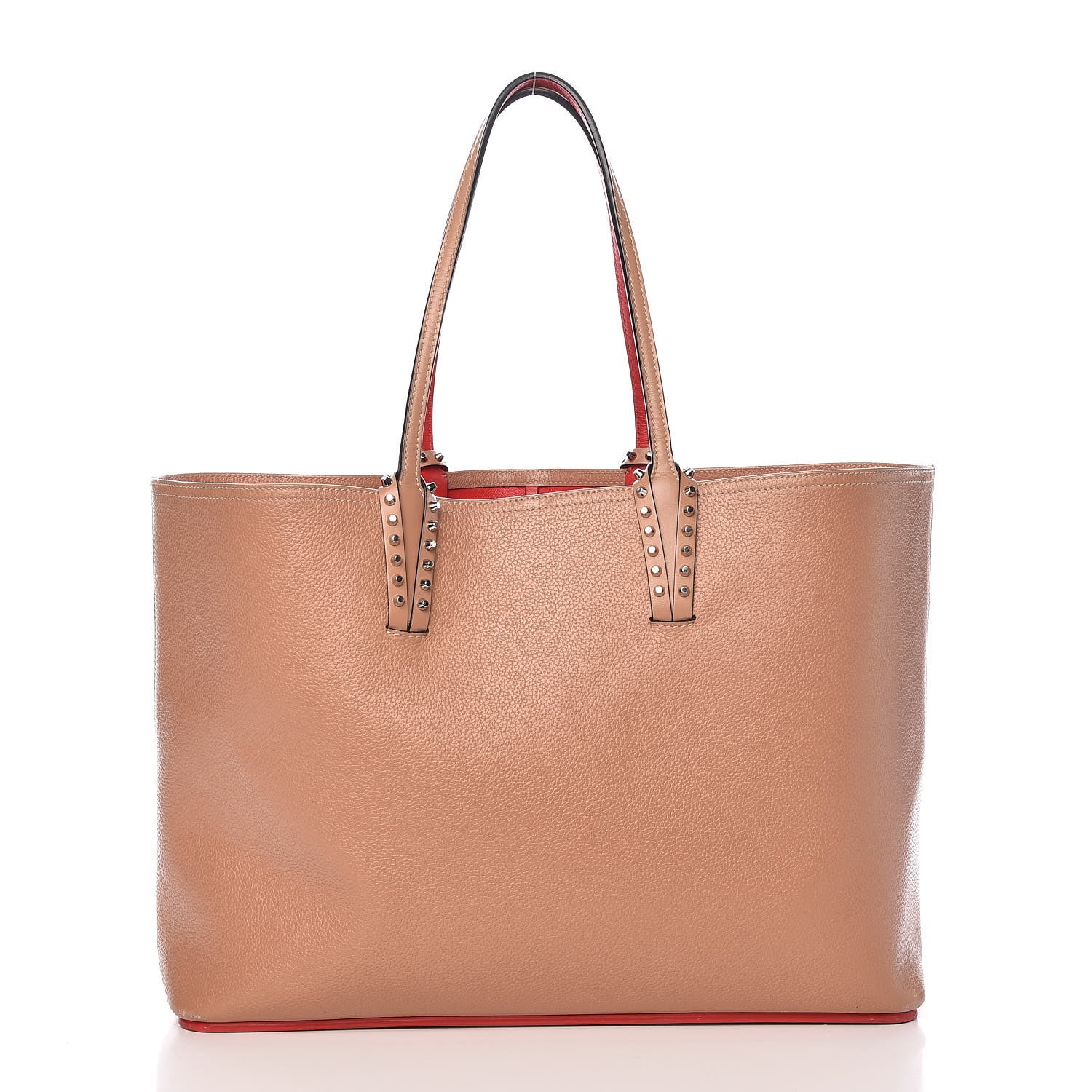 Christian Louboutin Calfskin Spikes East West Cabata Tote Nude 3 of 20