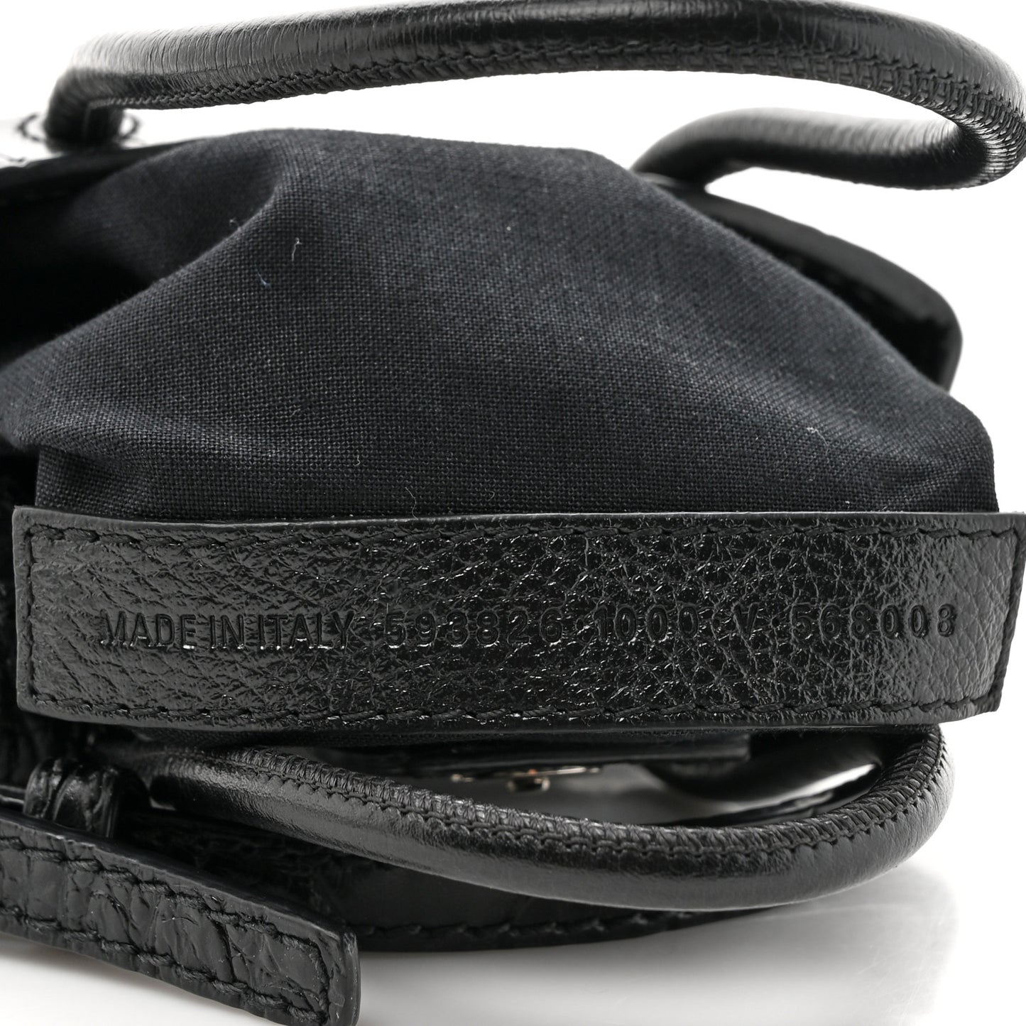 Calfskin Crocodile Embossed Logo Shopping Phone Holder Bag Black