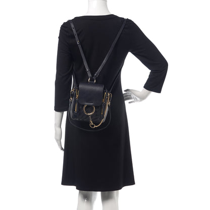 Chloe Calfskin Quilted Mini Faye Backpack Full Blue 2 of 7