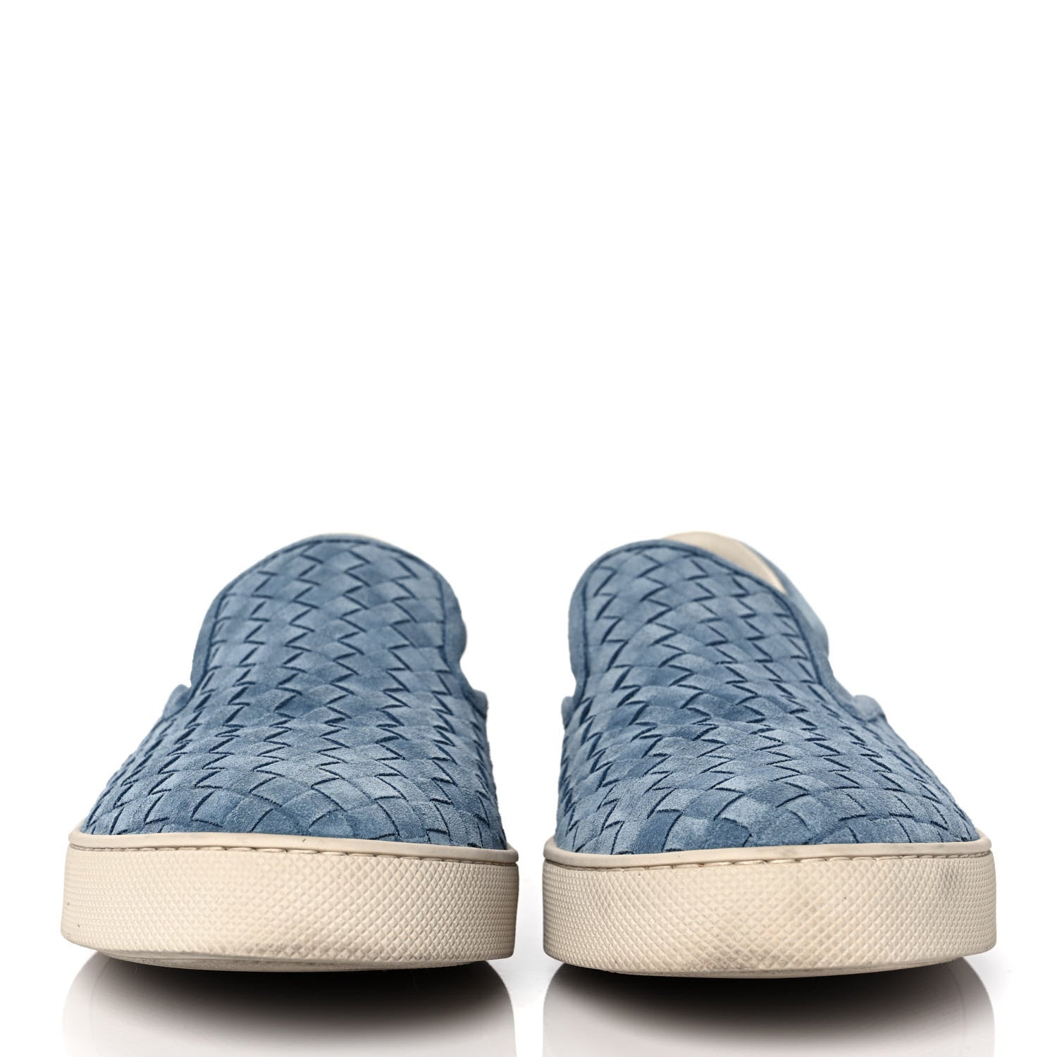 Bottega Veneta Nappa Intrecciato Suede Mens Slip On Sneakers 43.5 Blue 2 of 8
