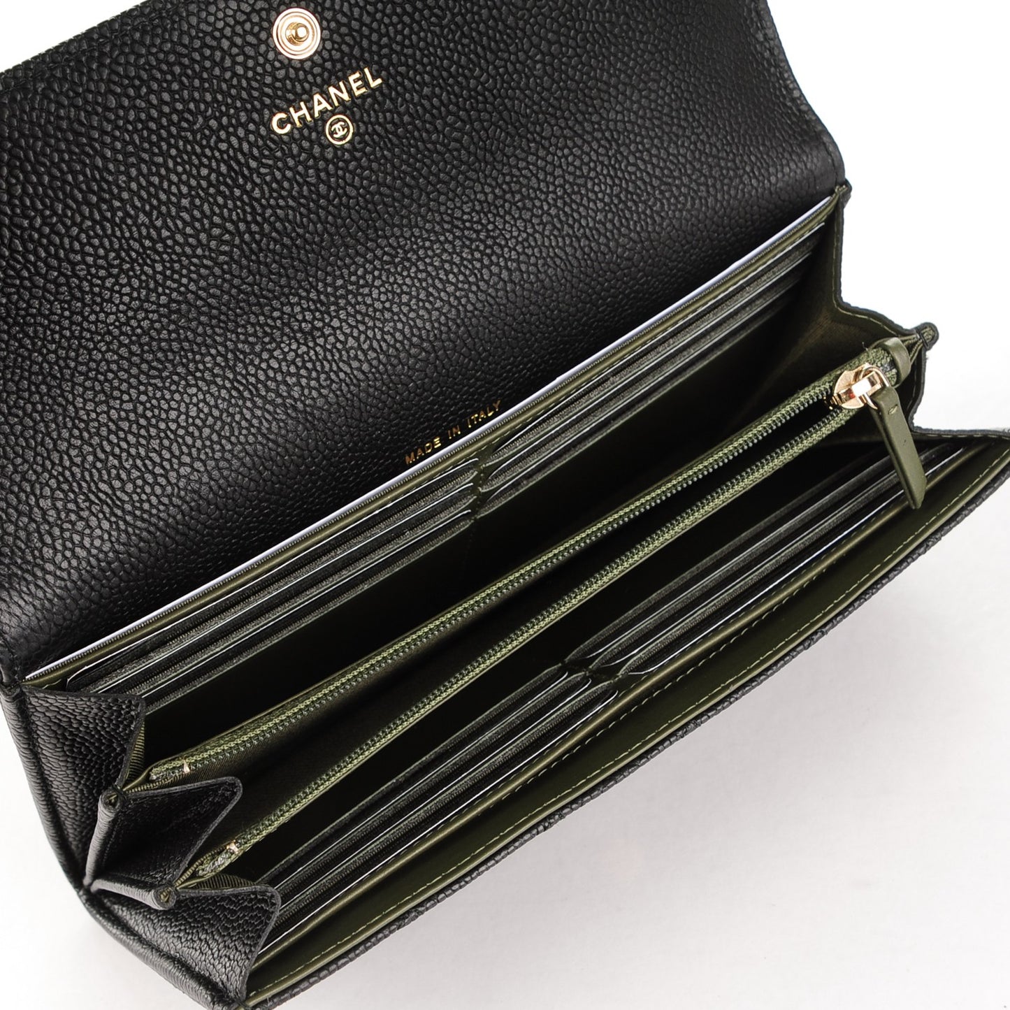 Caviar Quilted Boy Flap Wallet Black