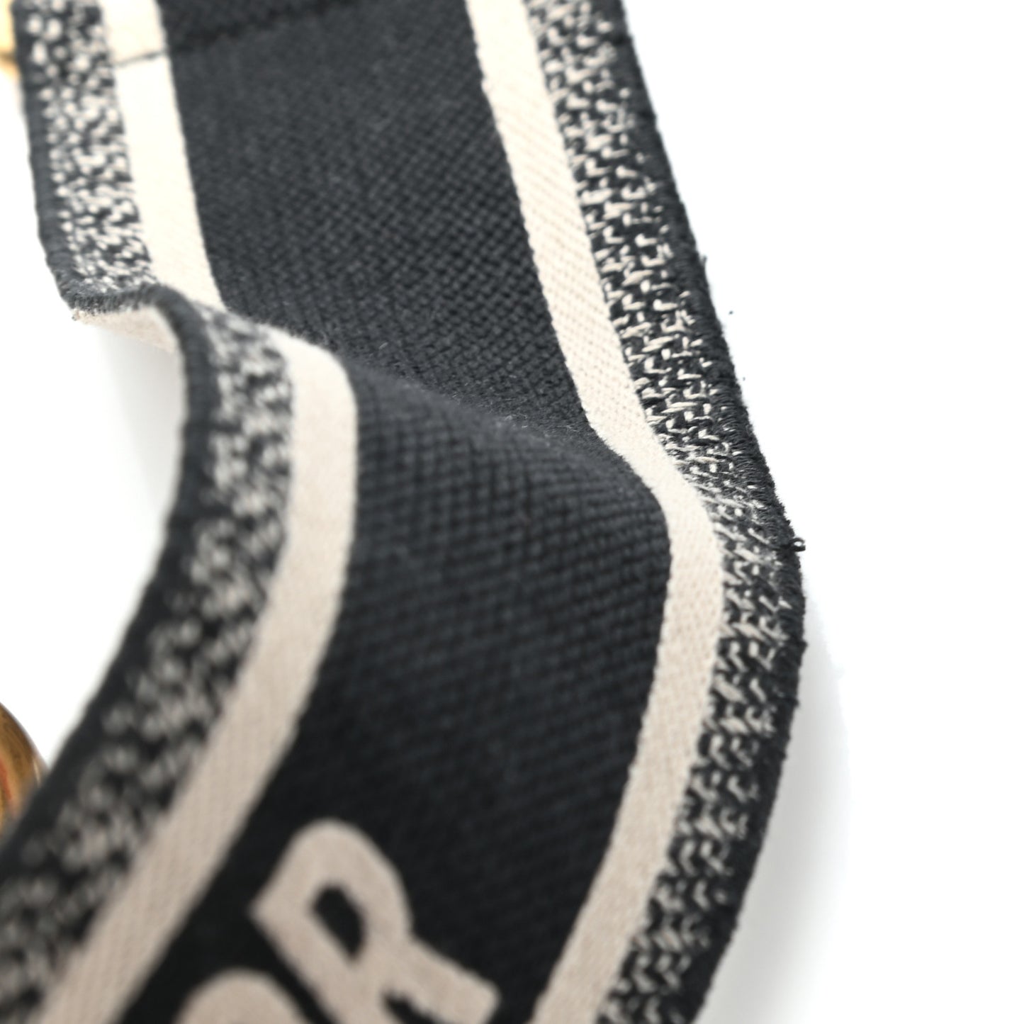 Canvas Embroidered Shoulder Strap Black