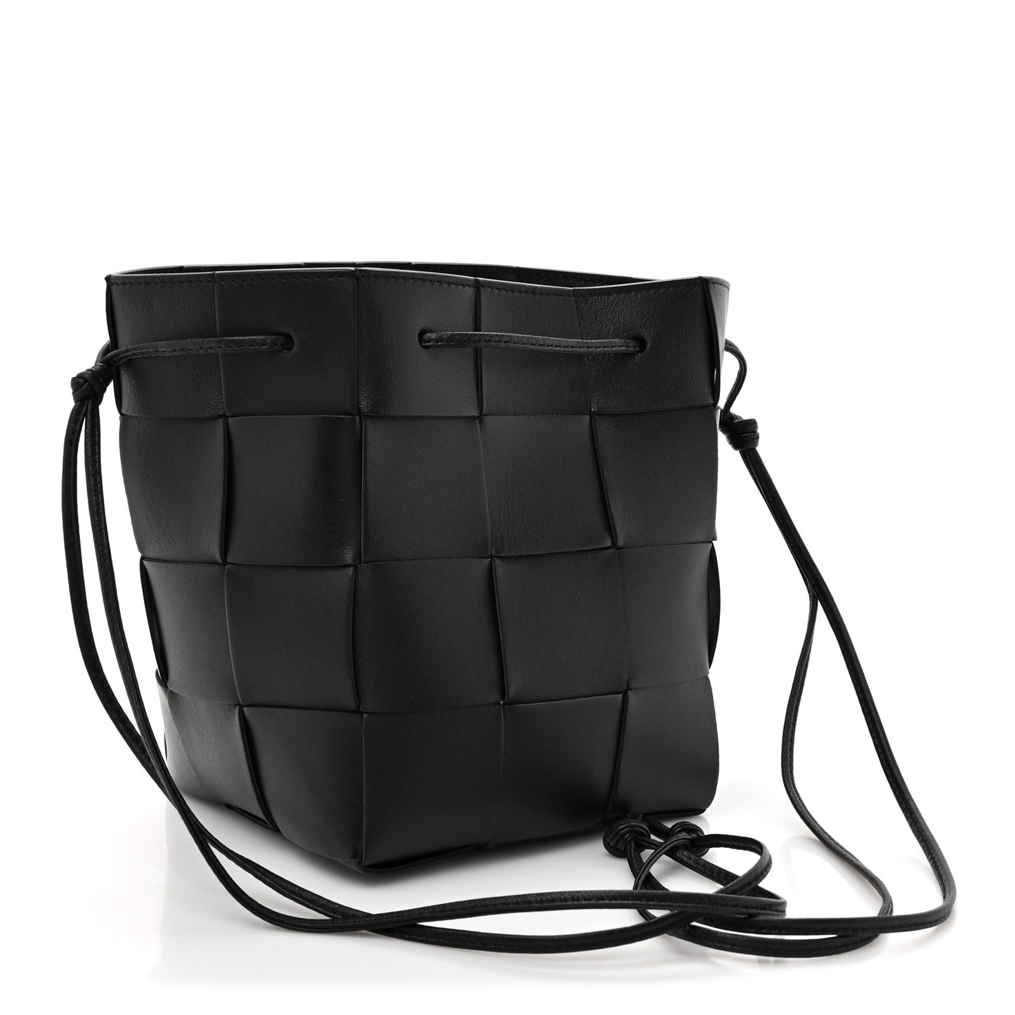 Nappa Maxi Intrecciato Cassette Bucket Bag Black