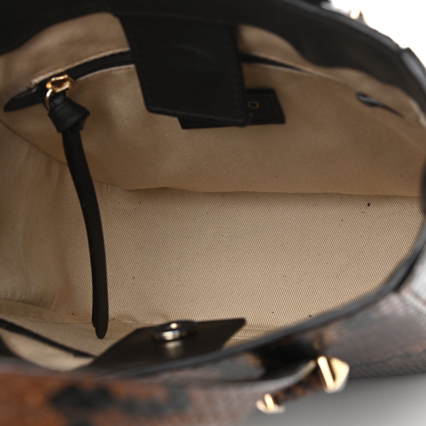 Calfskin Snake Printed Mini JC Tote Cuoio