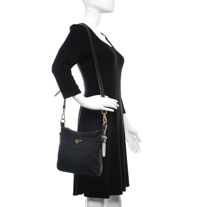 Prada Tessuto Nylon Saffiano Crossbody Bag Black 2 of 10