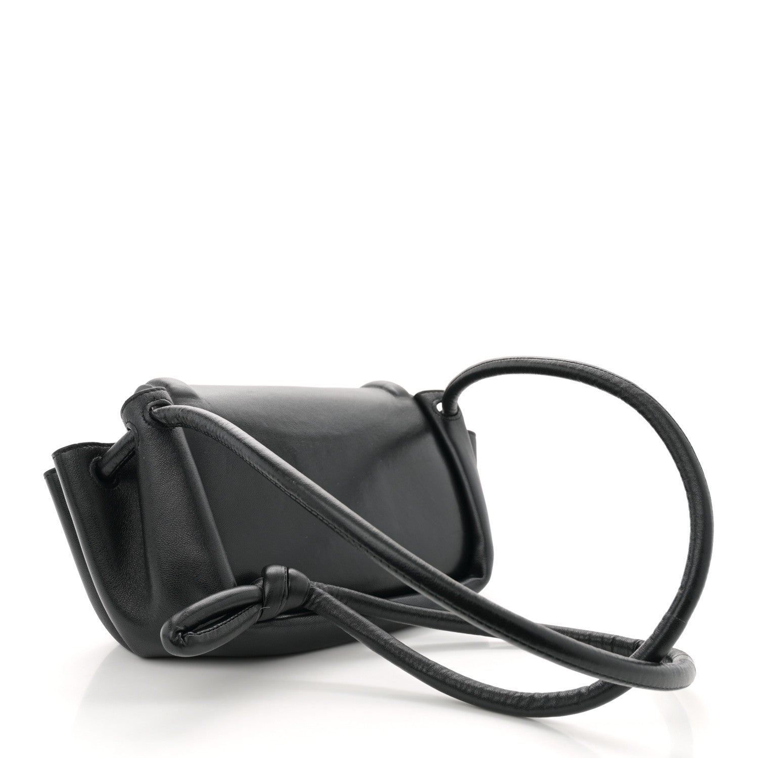 Bottega Veneta Lambskin Small Beak Triangle Flap Shoulder Bag Black 3 of 11