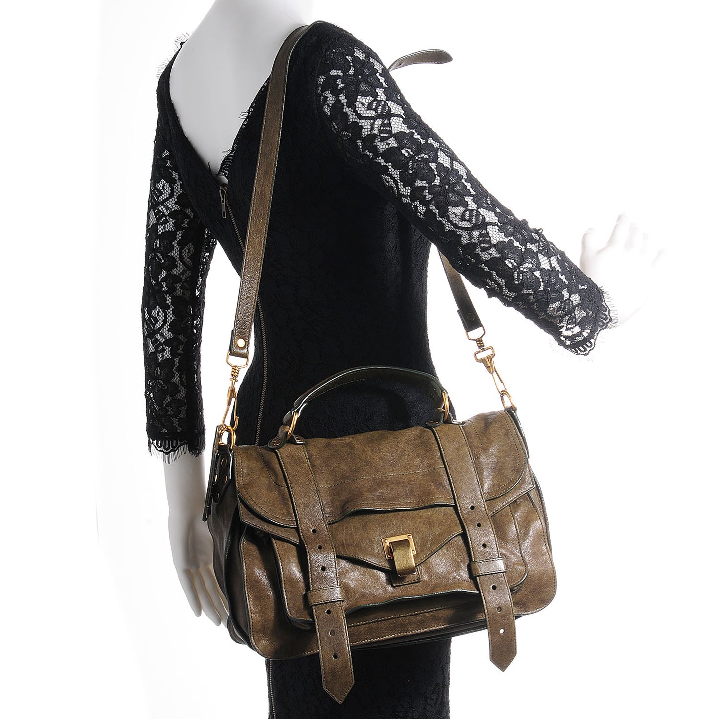 Lambskin PS1 Medium Satchel Military