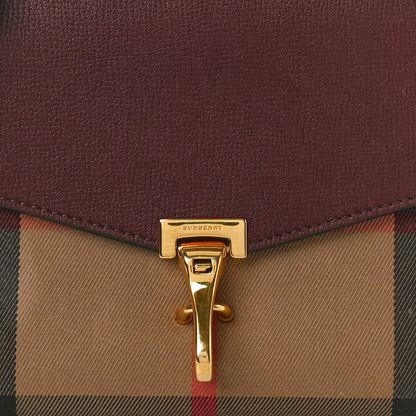 Burberry Derby Calfskin House Check Small Macken Crossbody Bag Mahogany Red 8 of 10
