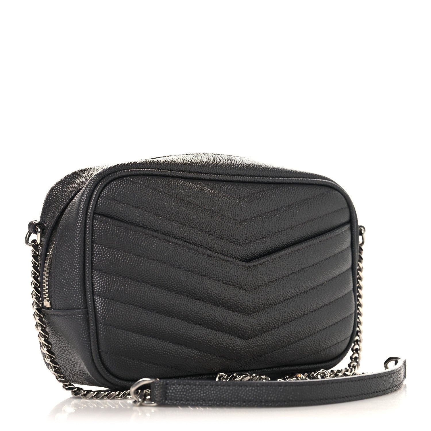 Saint Laurent Grain De Poudre Matelasse Monogram Mini Lou Camera Bag Asphalt 3 of 11