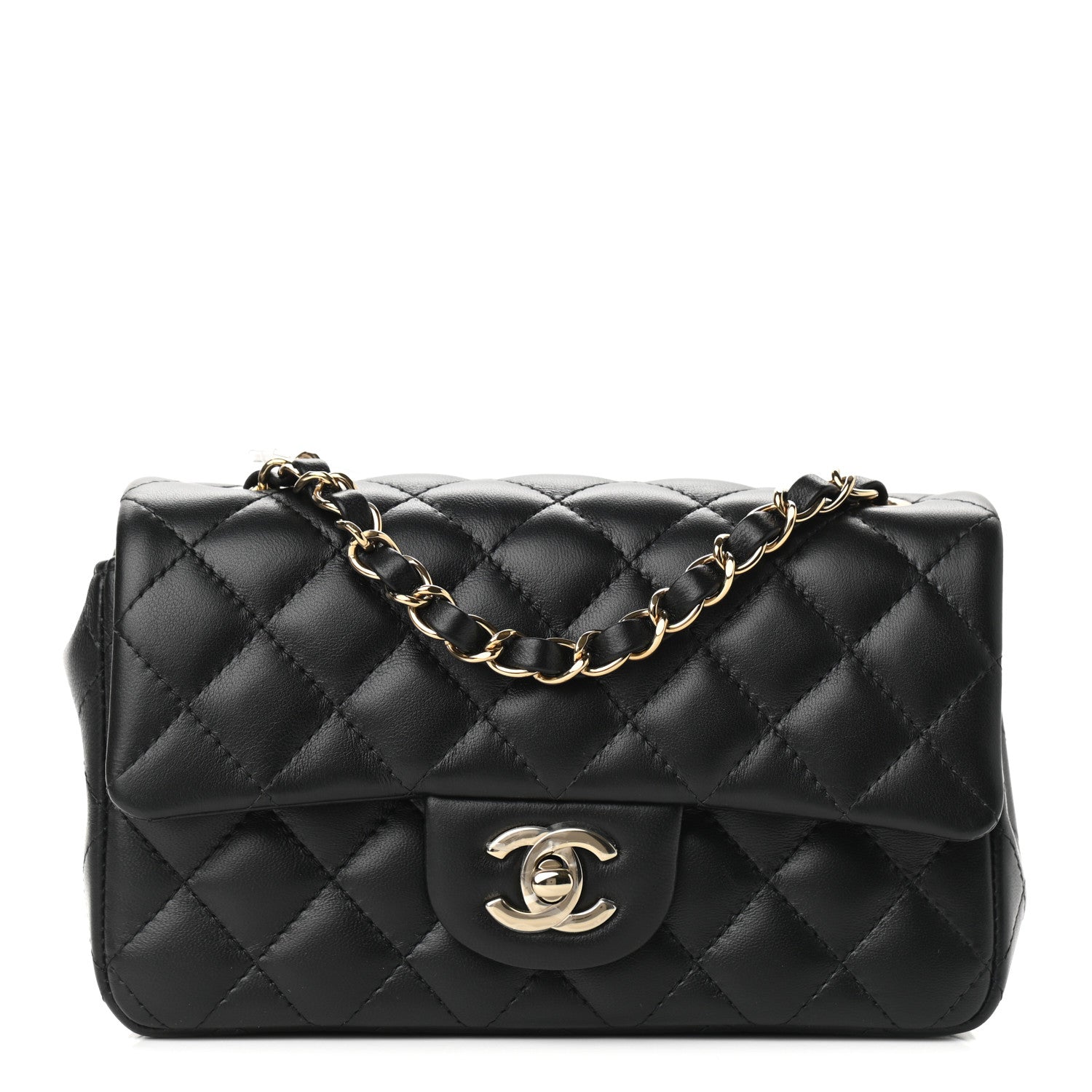 Chanel Lambskin Quilted Mini Rectangular Flap Black 1 of 9