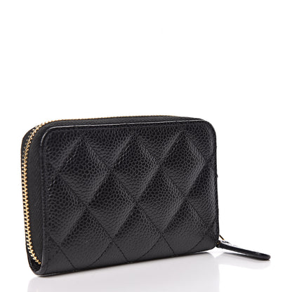 Chanel Caviar Quilted Zip Coin Purse Black 3 of 8