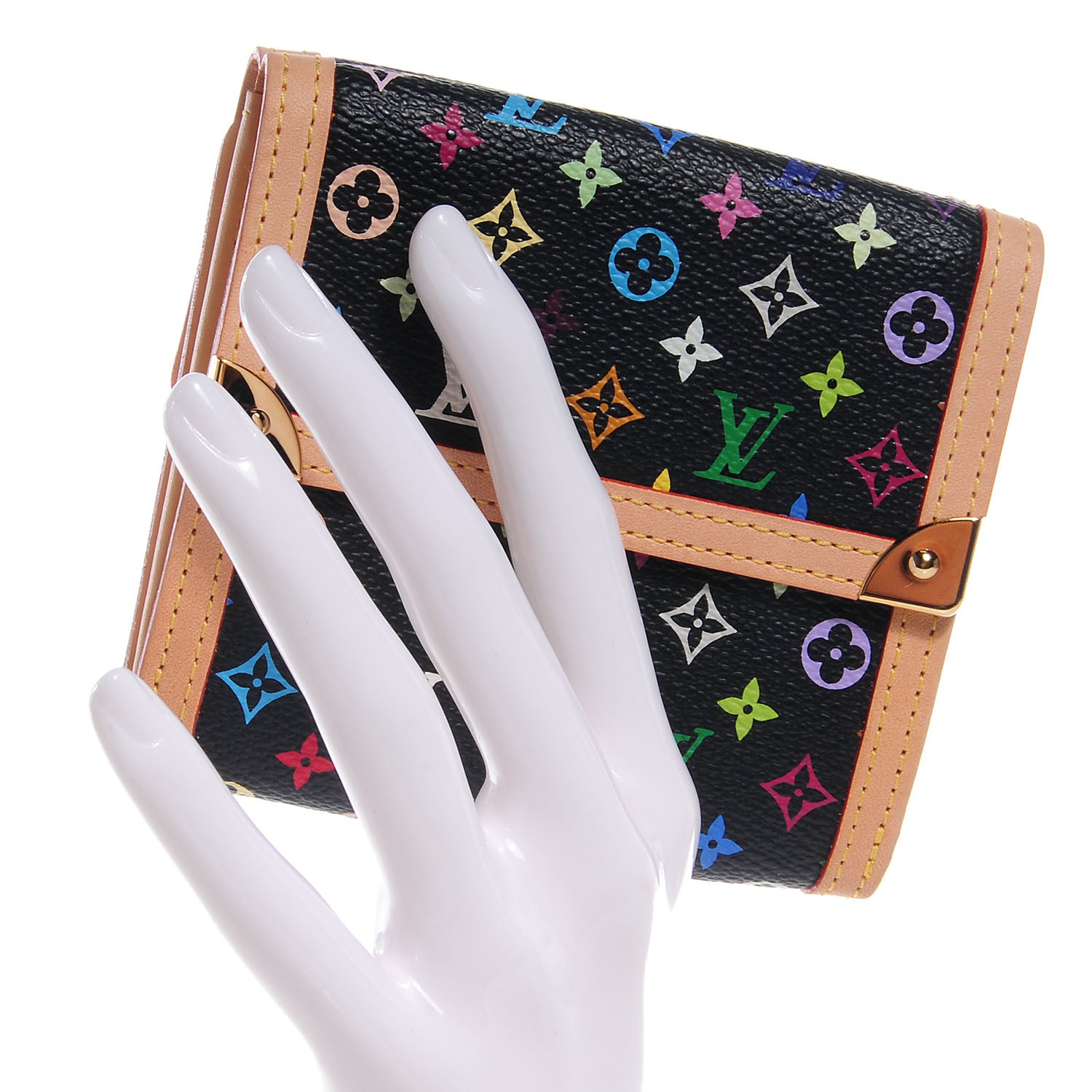 Louis Vuitton Monogram Multicolor Elise Wallet Black 2 of 8