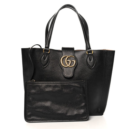 Gucci New Sakai Calfskin Lux Small Dahlia Tote Black 3 of 11