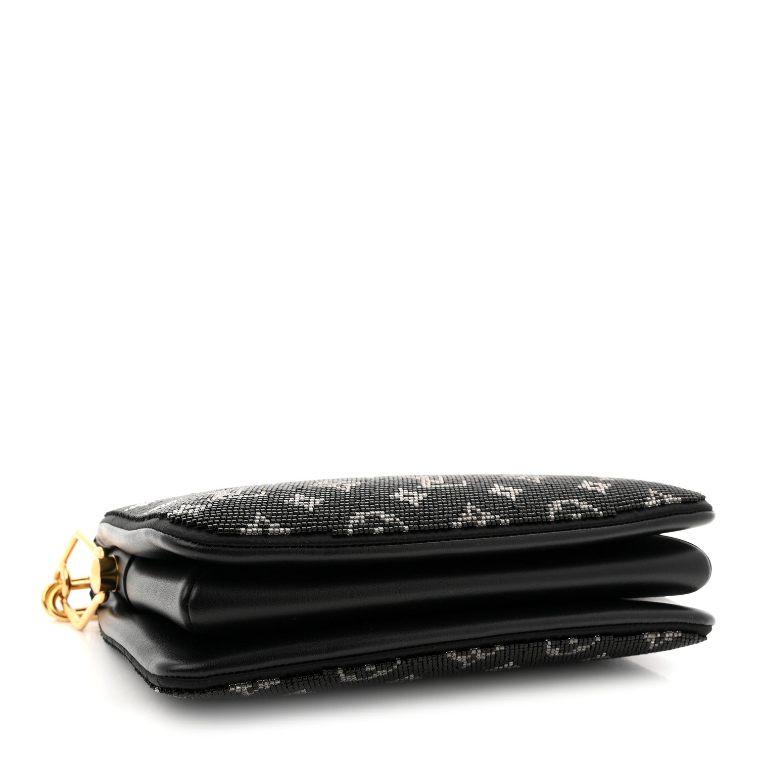 Louis Vuitton Satin Beaded Embroidered Monogram Coussin BB Black