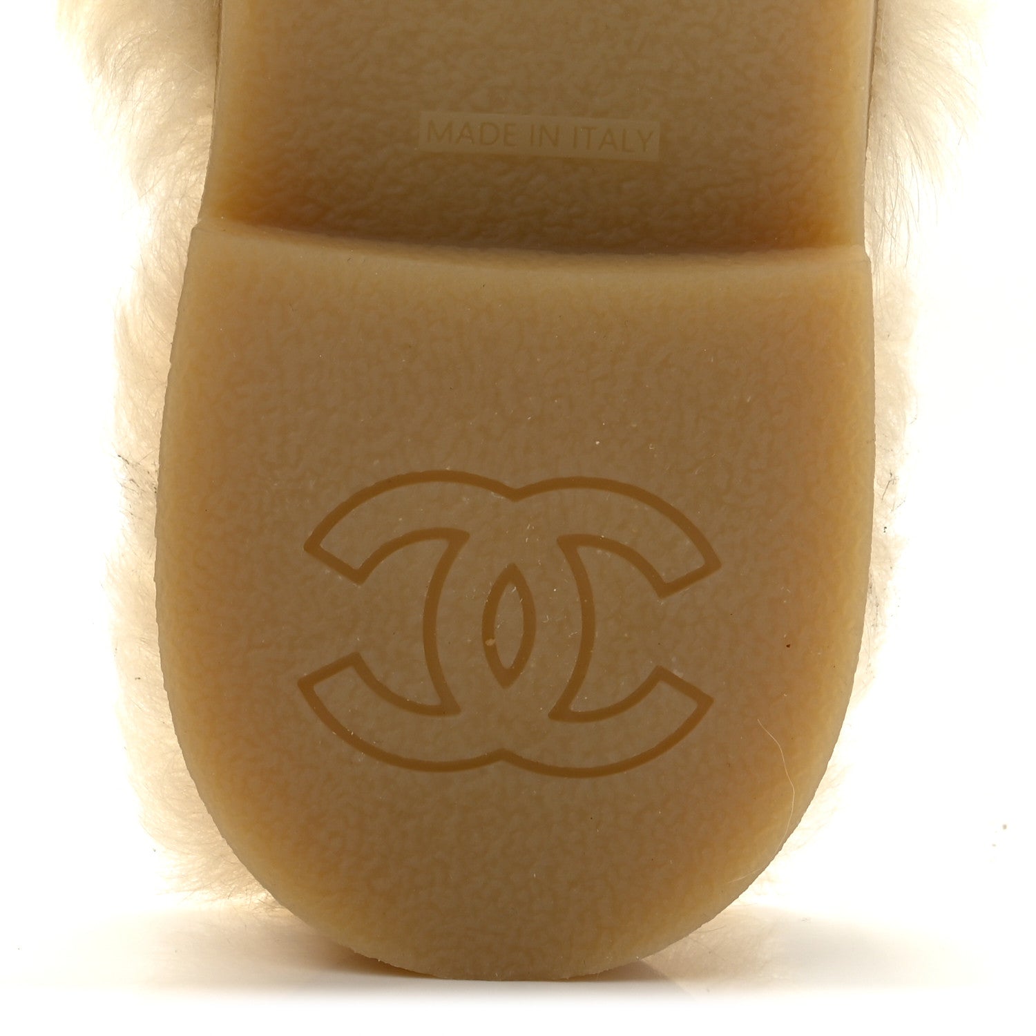 Chanel Suede Shearling CC Cap Toe Mules 40 Beige Black 8 of 10