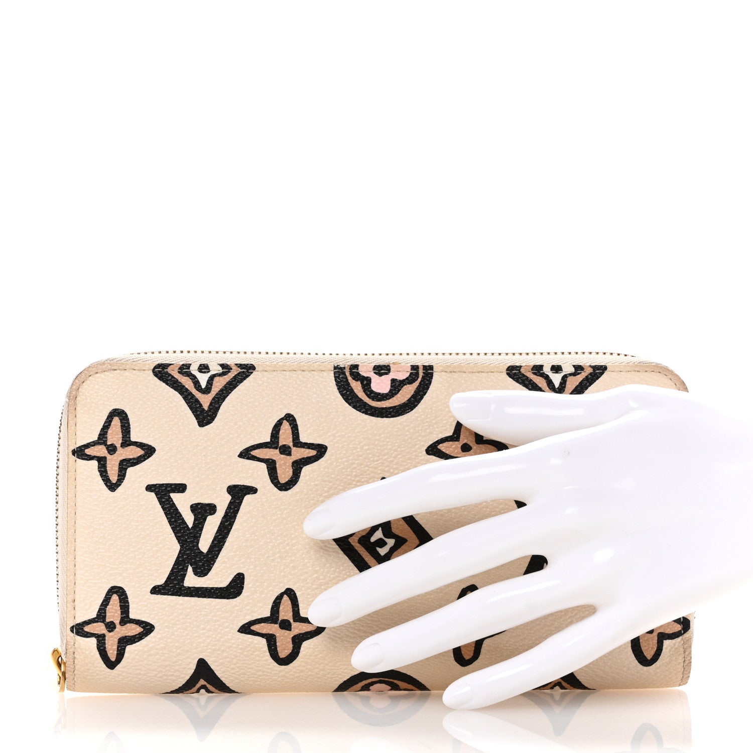 Louis Vuitton Monogram Giant Wild At Heart Zippy Wallet Creme 2 of 12