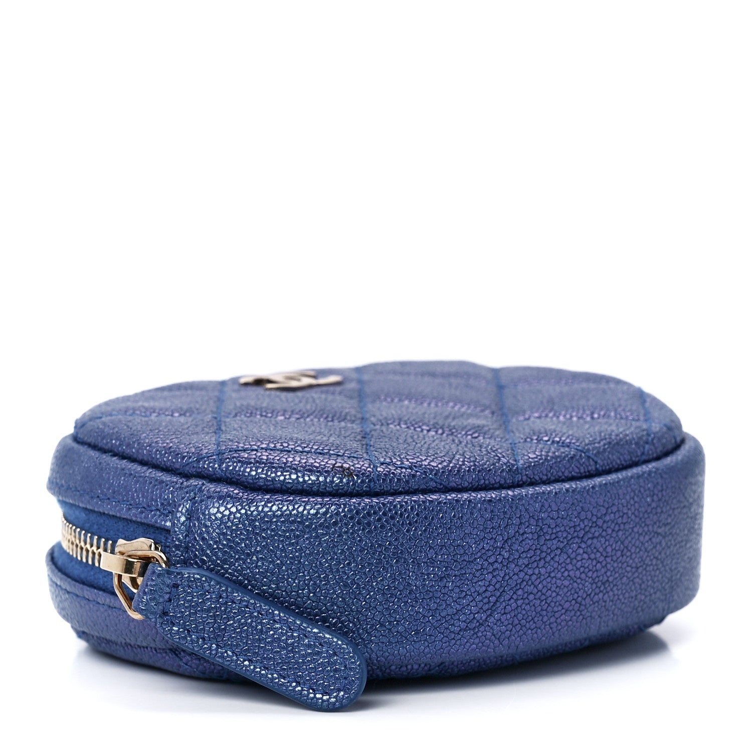 Chanel Iridescent Caviar Quilted Zip Around Classic Coin Purse Blue 4 of 11