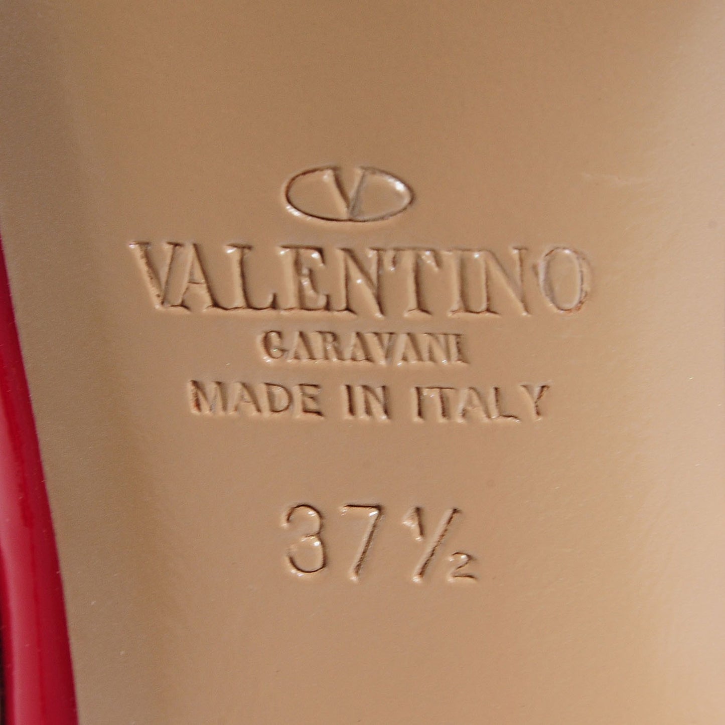 Patent Rockstud Ankle Strap 100mm Pumps 37.5 Rosso Valentino Poudre