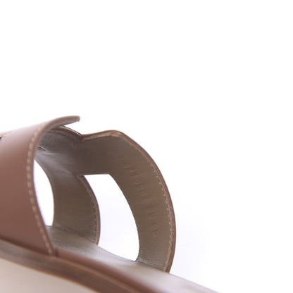 Hermes Box Calfskin Oran Sandals 36.5 Gold 7 of 11