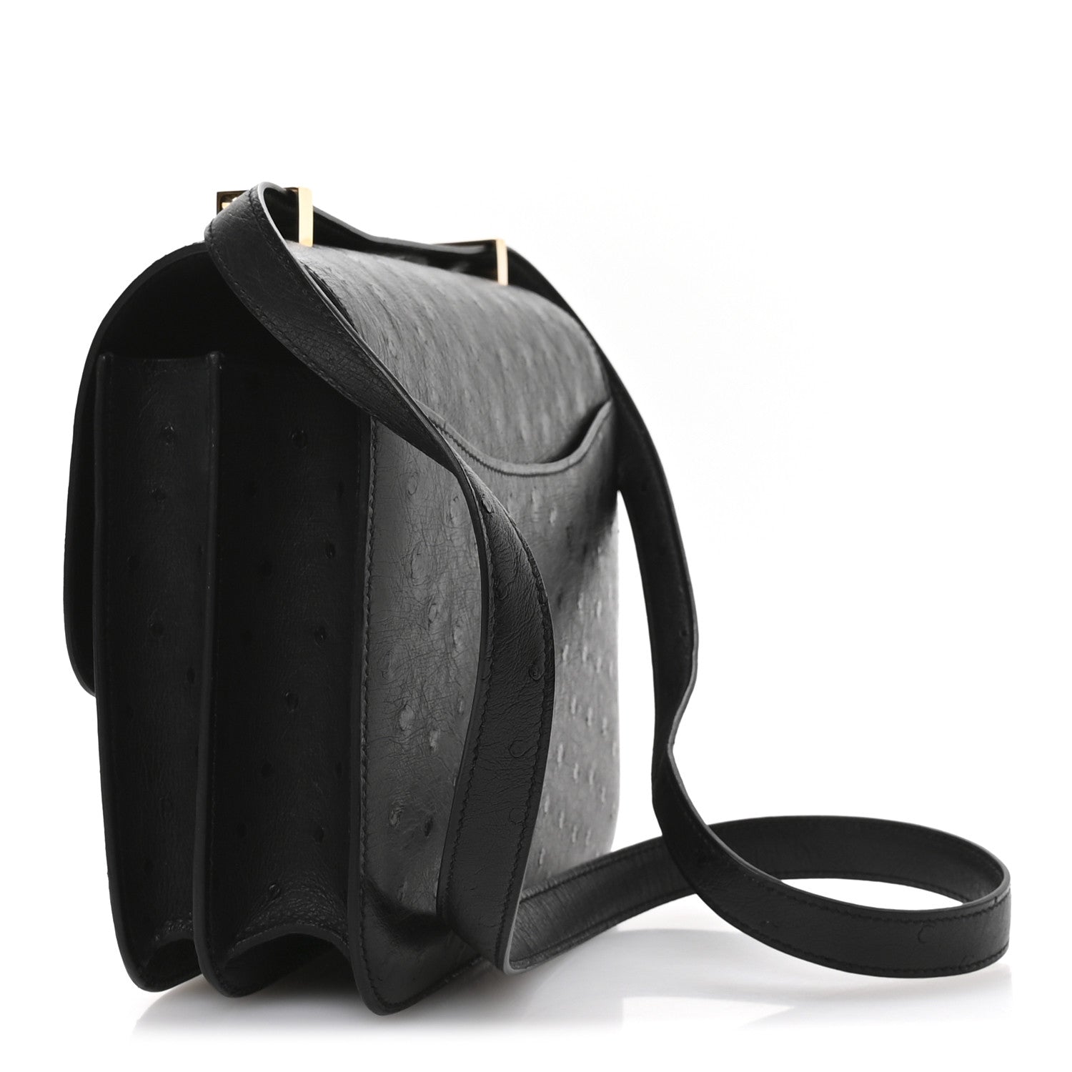 Hermes Ostrich Constance 24 Black 4 of 12