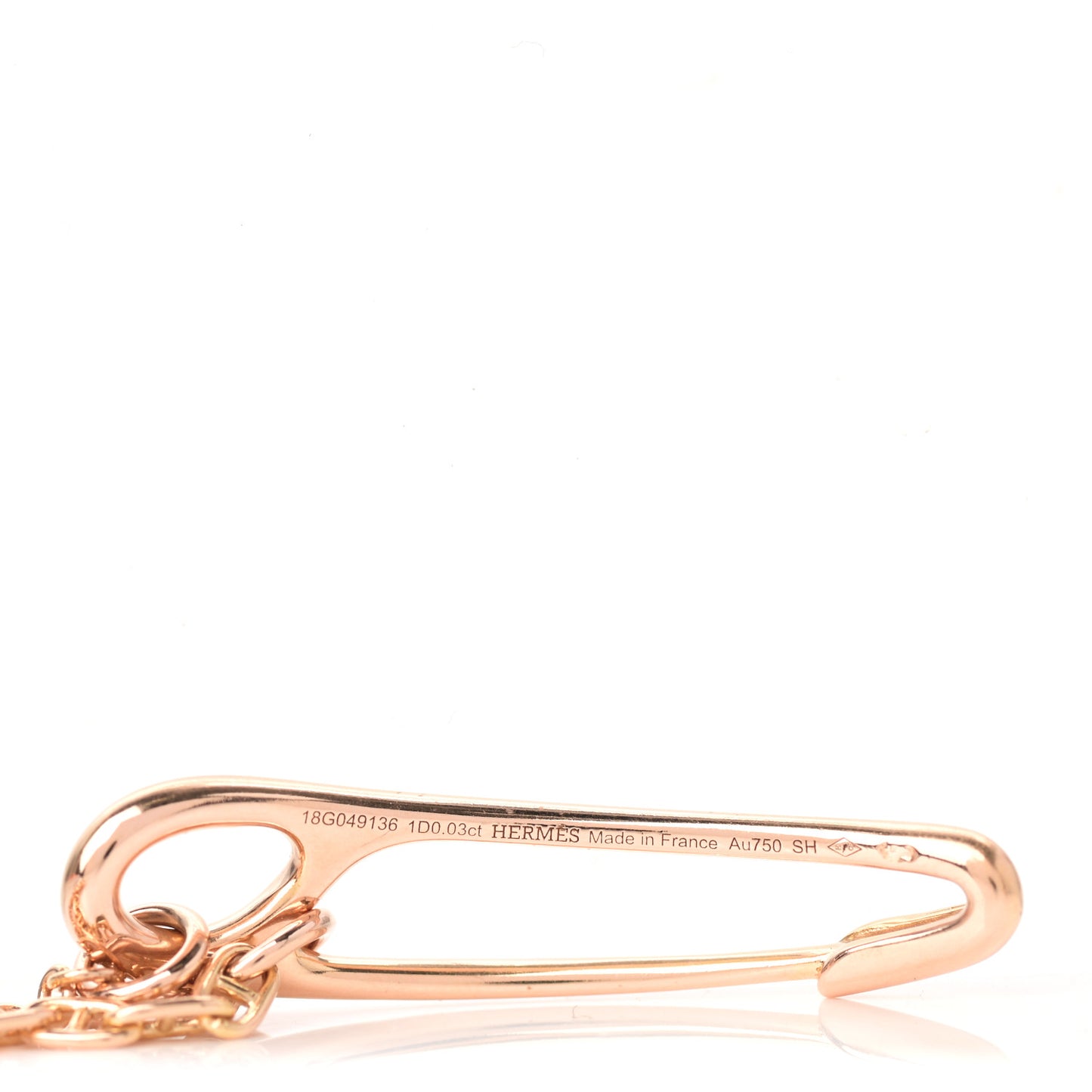 18K Rose Gold Diamond MM Chaine d'Ancre Punk Bracelet SH