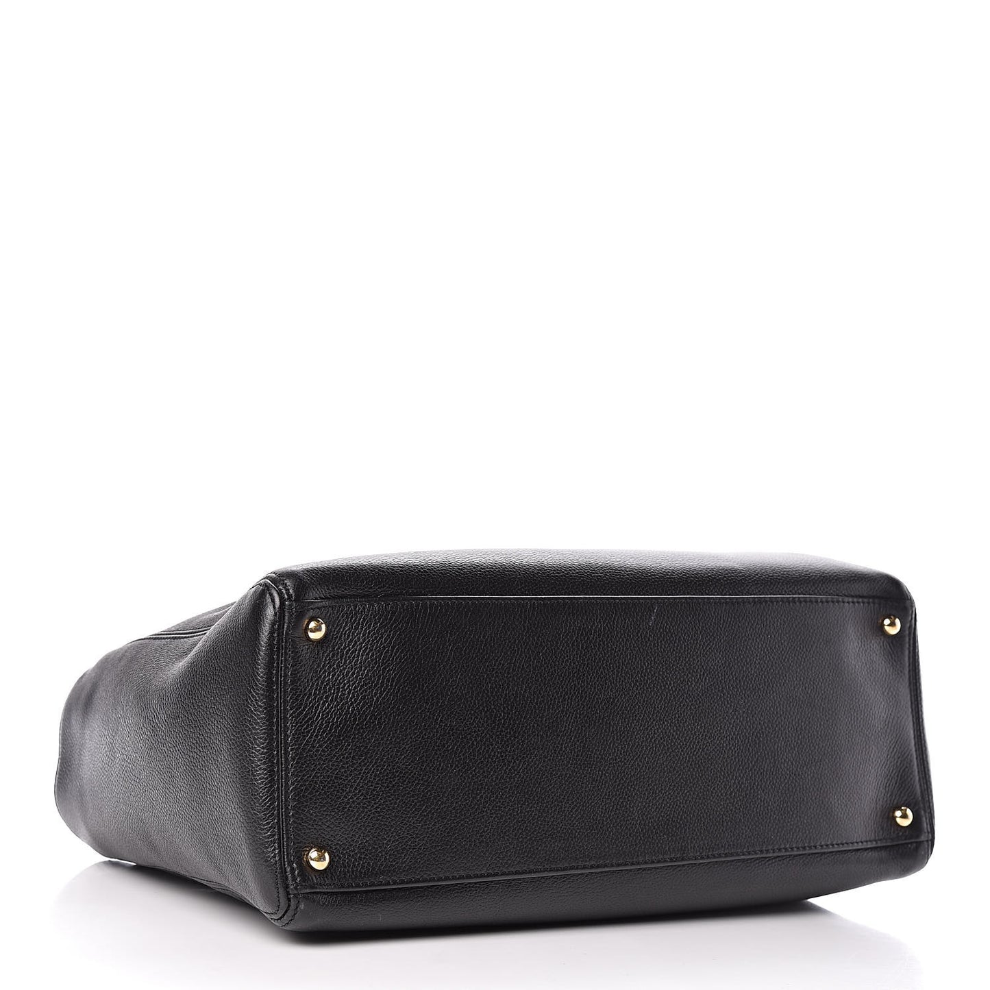 Calfskin Cerf Executive Shopper Tote Black