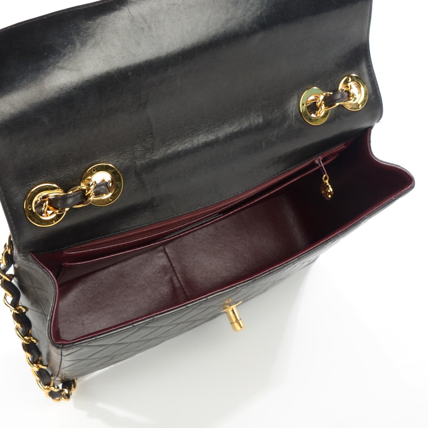 Lambskin Quilted Jumbo Flap Black