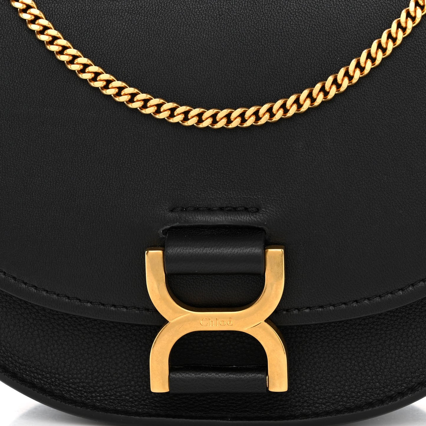 Calfskin Marcie Chain Flap Bag Black