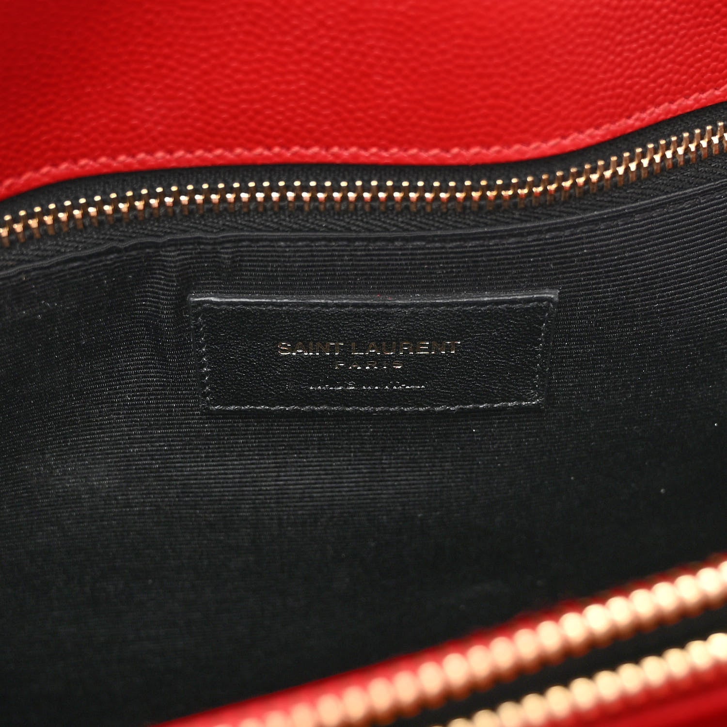 Saint Laurent Grain De Poudre Matelasse Chevron Monogram Shopping Bag Red 6 of 12