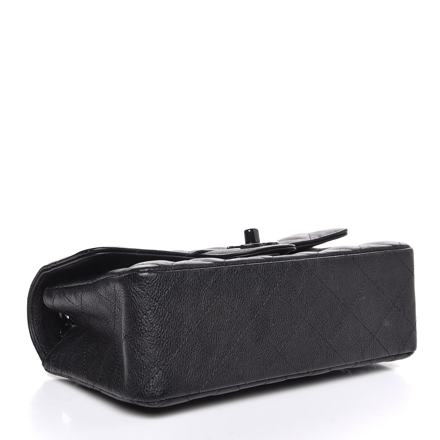 Chanel Crumpled Calfskin Quilted Mini Rectangular Flap So Black 4 of 12