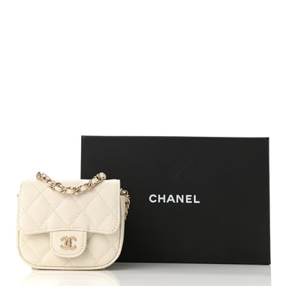 Chanel Caviar Quilted Mini Clutch With Chain White 12 of 12