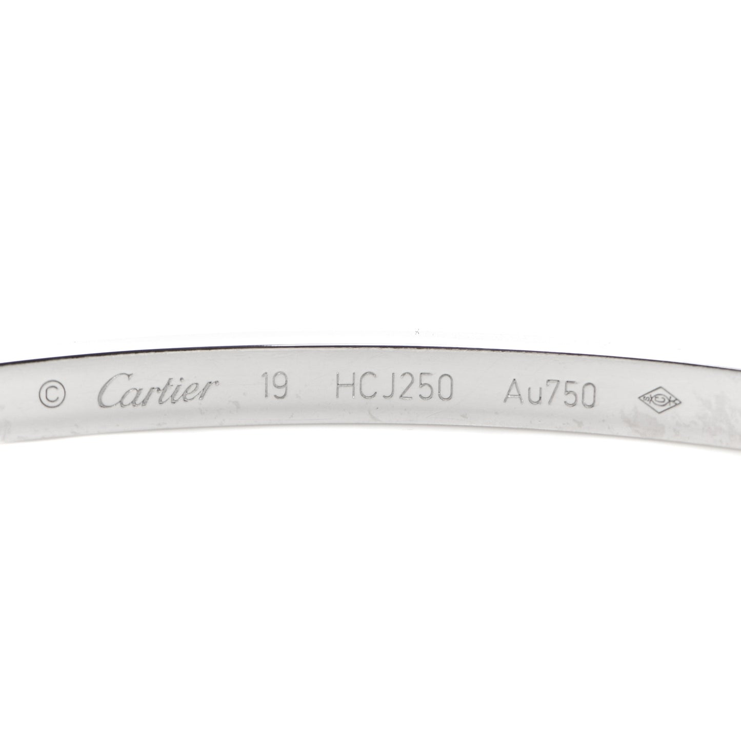 18K White Gold 6 Diamond Small LOVE Bracelet 19