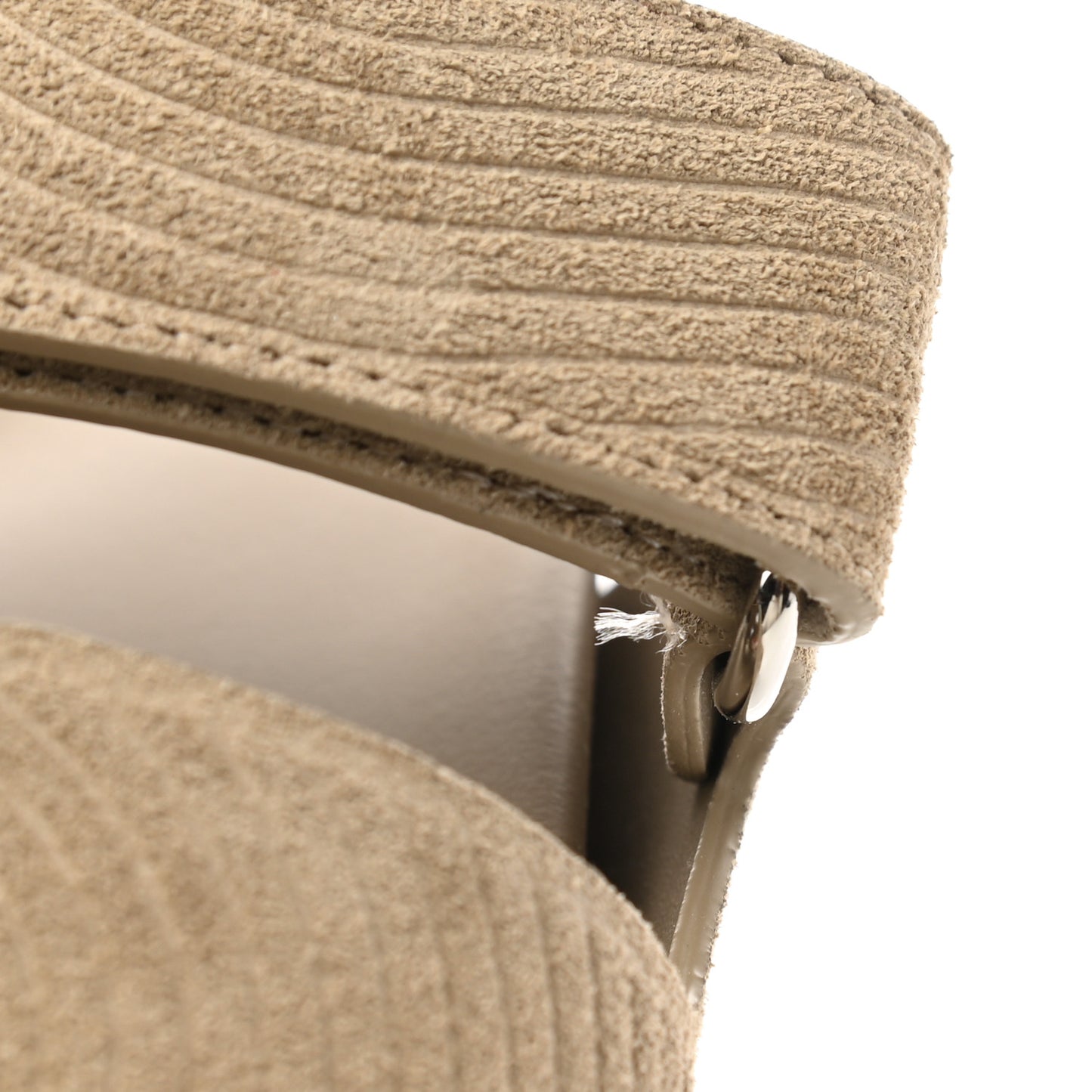 Suede Goatskin Chaine d'Ancre Womens Chypre Sandals 37 Beige Sable