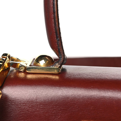 Salvatore Ferragamo Brushed Off Calfskin Small Iconic Top Handle Burgundy 12 of 12