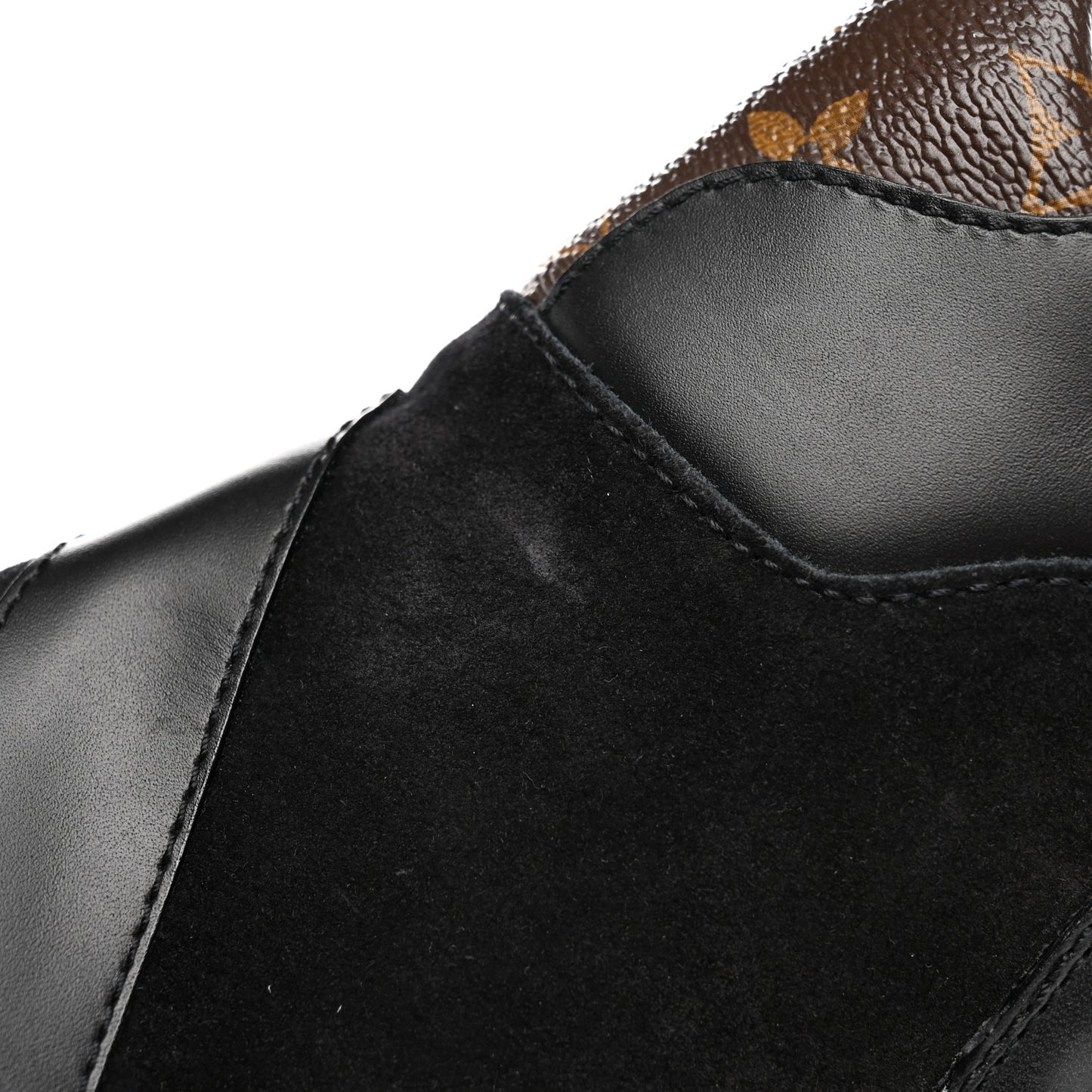 Suede Calfskin Monogram Laureate Platform Desert Boots 41 Black