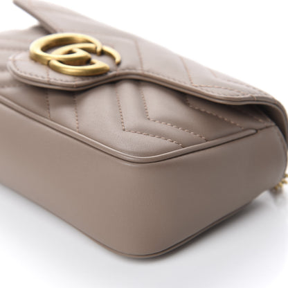 Gucci Calfskin Matelasse Super Mini GG Marmont Shoulder Bag Porcelain Rose 8 of 12