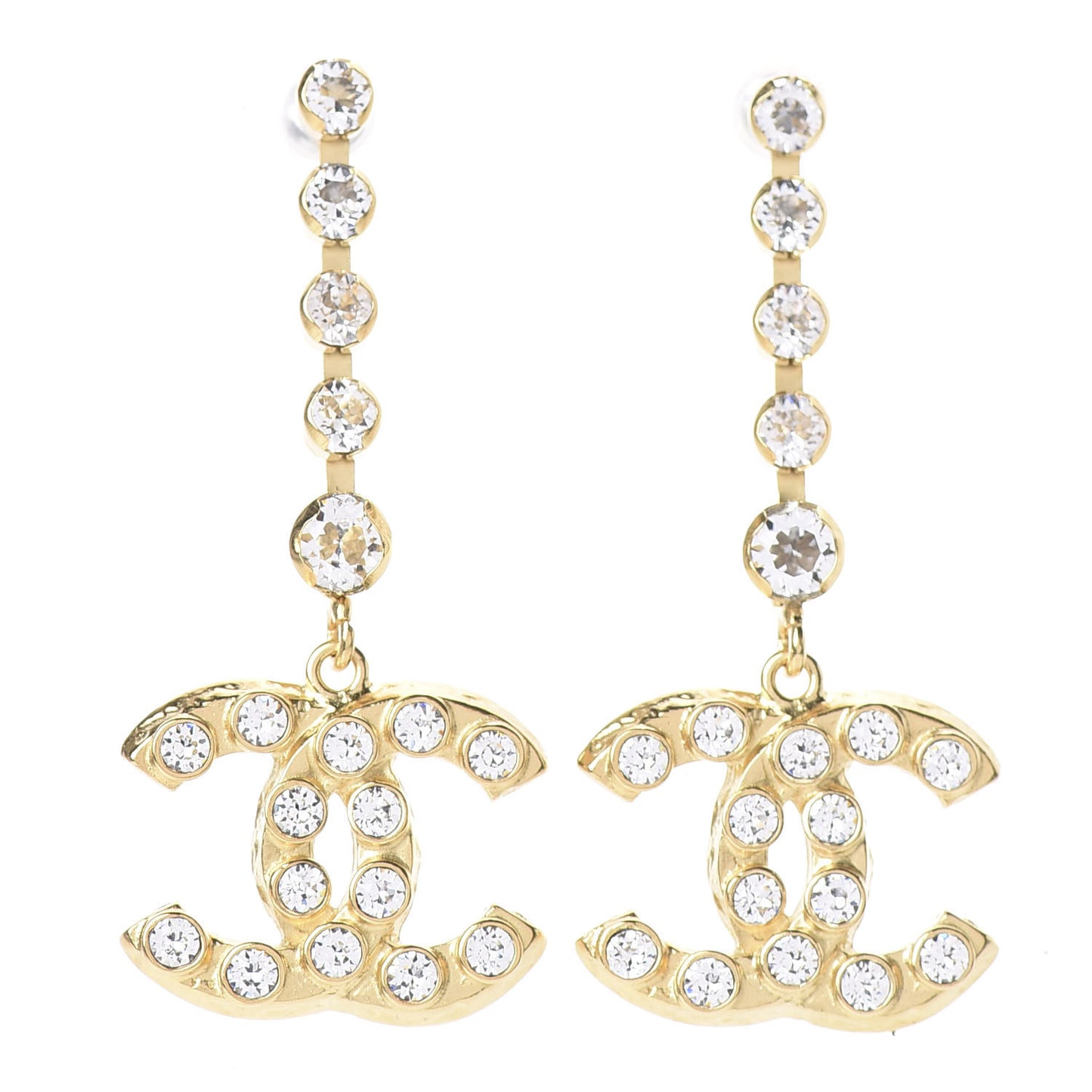 CC Crystal Drop Earrings Gold