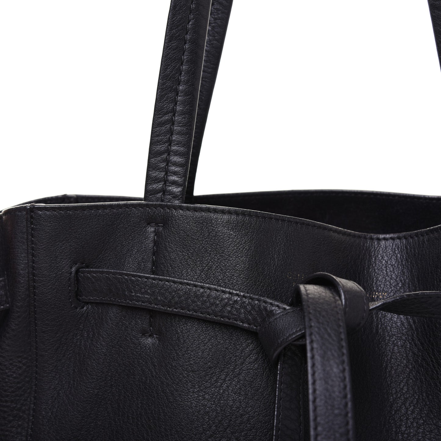 Soft Grained Calfskin Small Belt Cabas Phantom Black