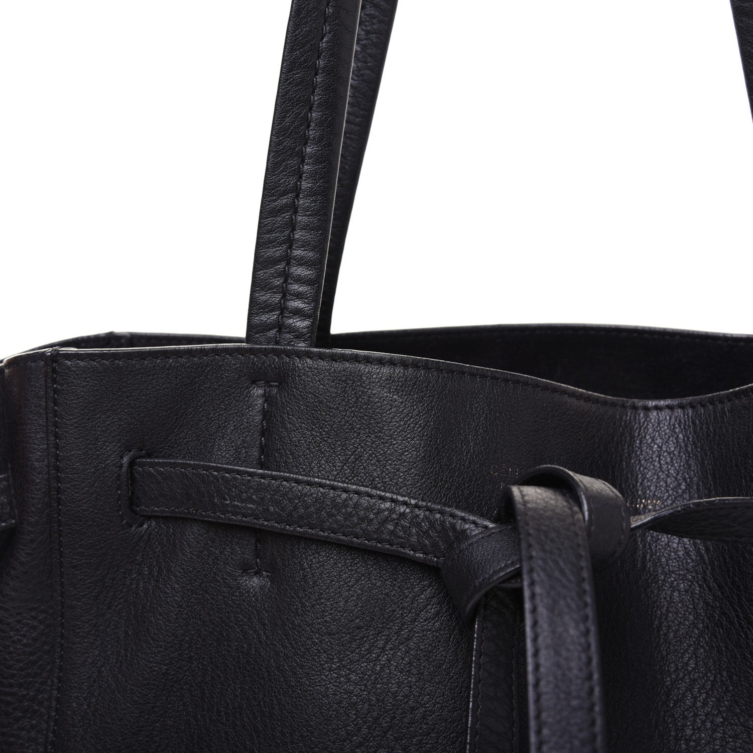 Celine Soft Grained Calfskin Small Belt Cabas Phantom Black 19 of 20