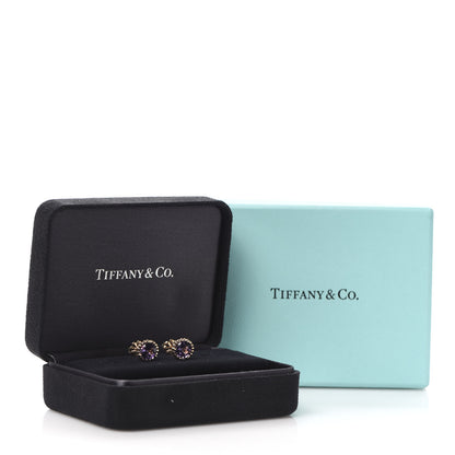 Tiffany 18K Yellow Gold Amethyst Sparklers Earrings 7 of 7