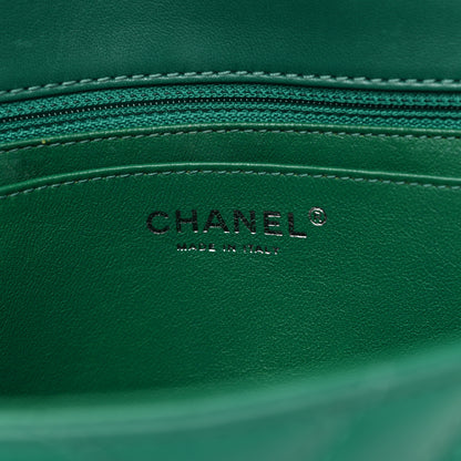 Chanel Lambskin Chevron Quilted Maxi Single Flap Green 6 of 15