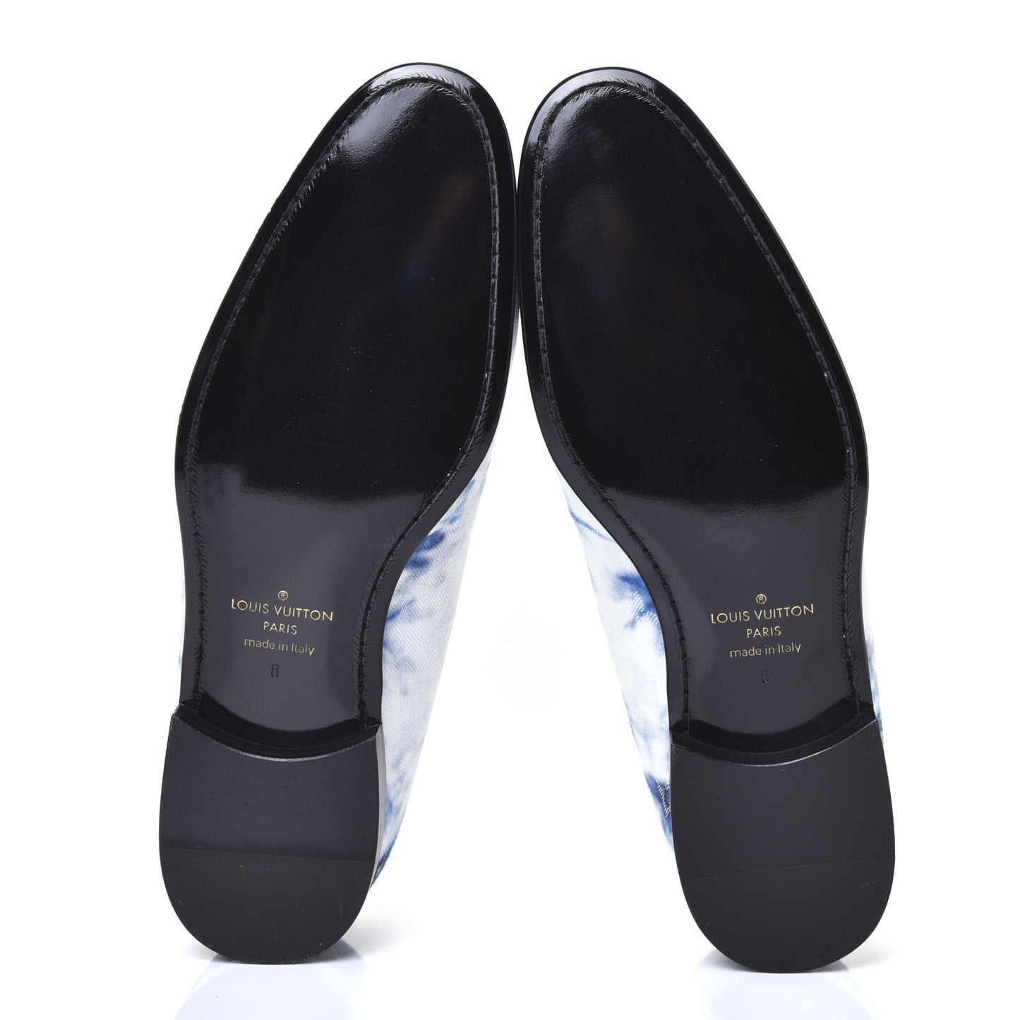 Monogram Denim Tie Dye Mens Auteuil Slippers 8 Navy Blue